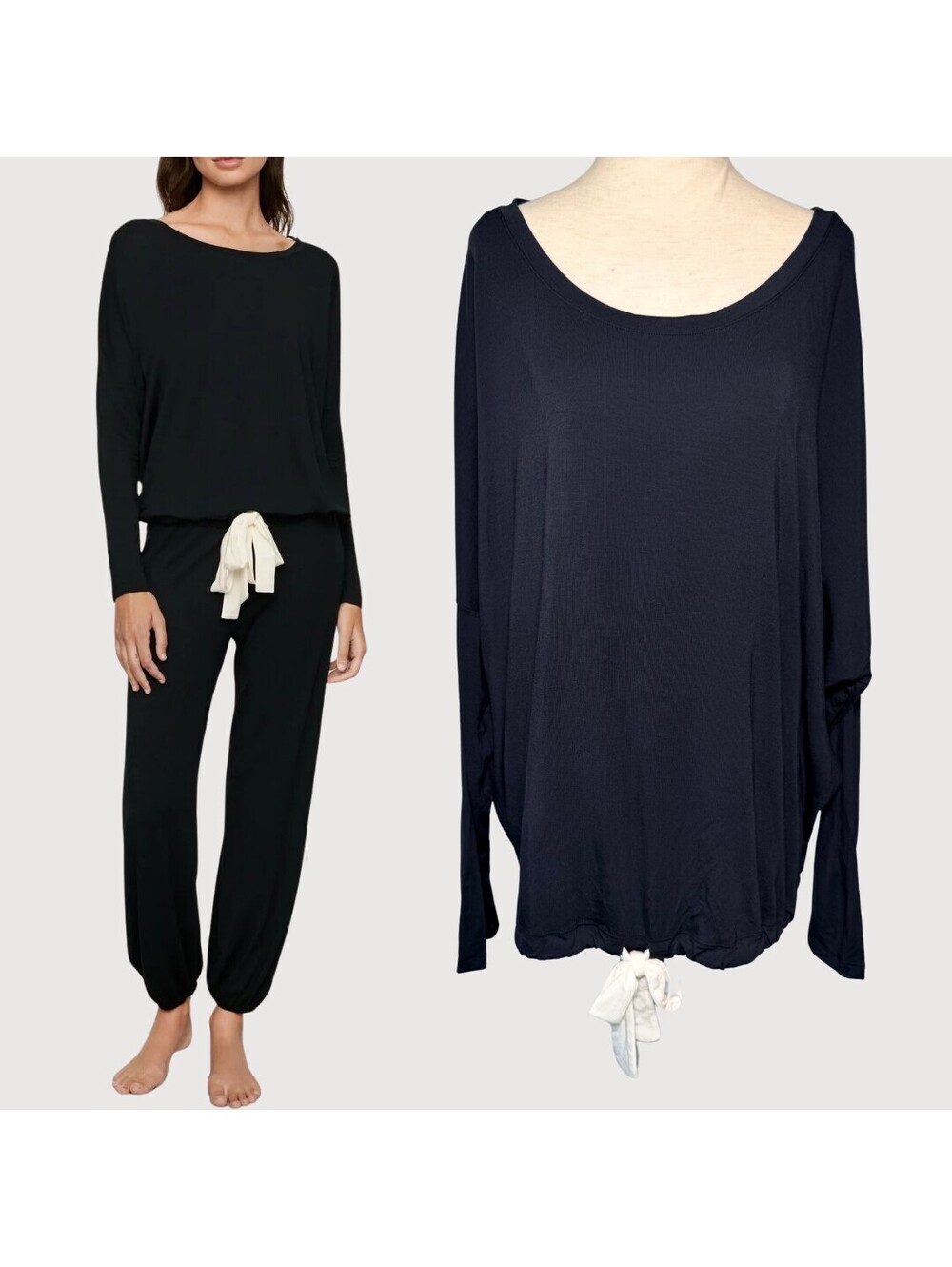 Eberjey Gisele TENCEL Modal Slouchy Top Black XL NWT